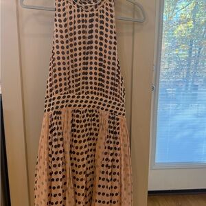 Anthropologie Black Polka Dot Backless Dress